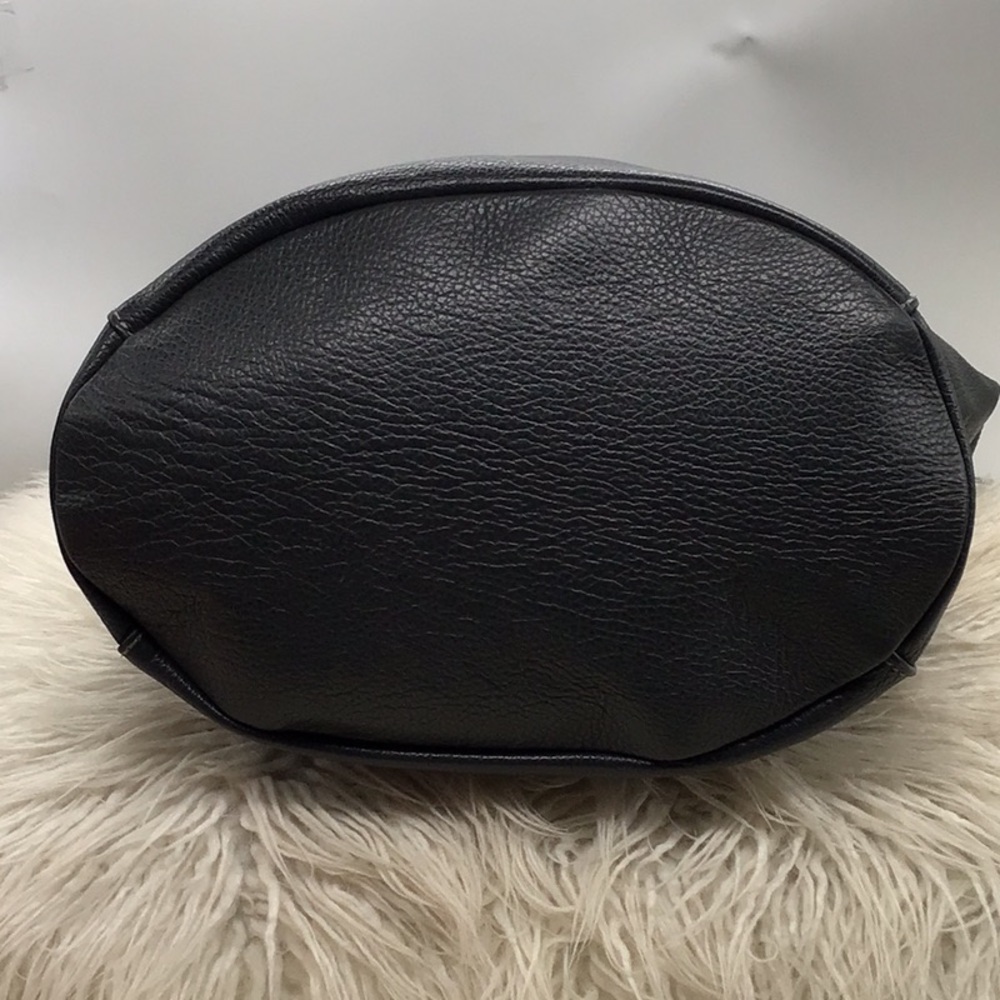 Lavorazione Artigianale Charcoal Gray Pebble Leather Crossbody Hobo Bag - Picture 8 of 14